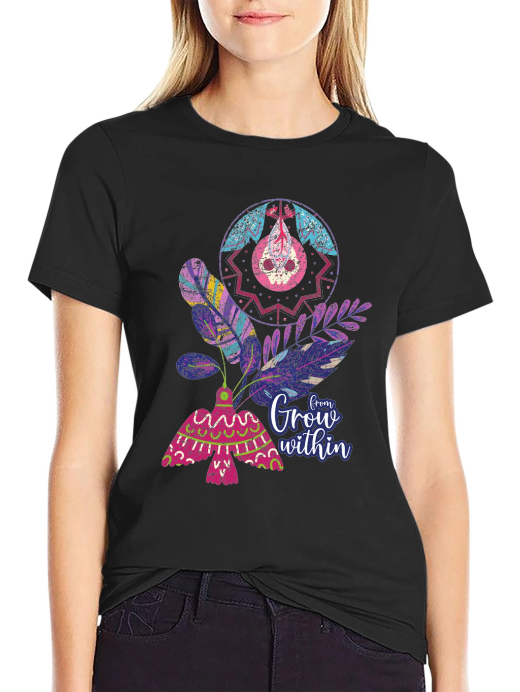 Unique Graphic T-Shirt - Grow Within Design