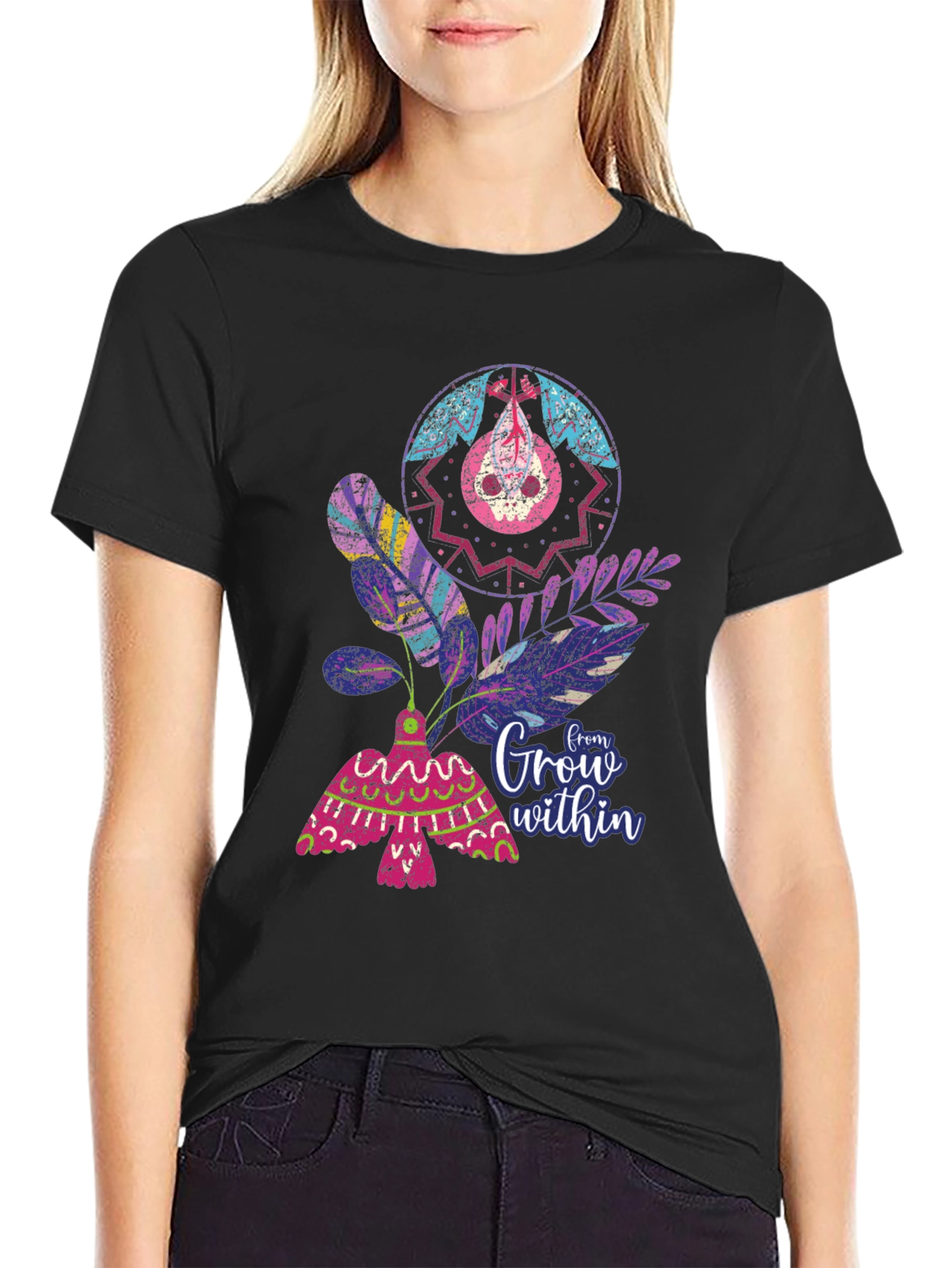Unique Graphic T-Shirt - Grow Within Design