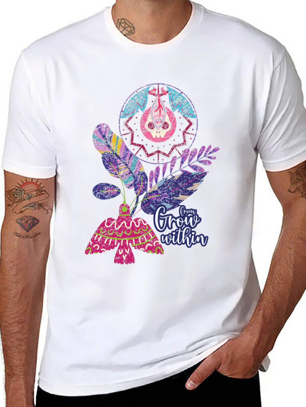 Unique Graphic T-Shirt - Grow Within Design