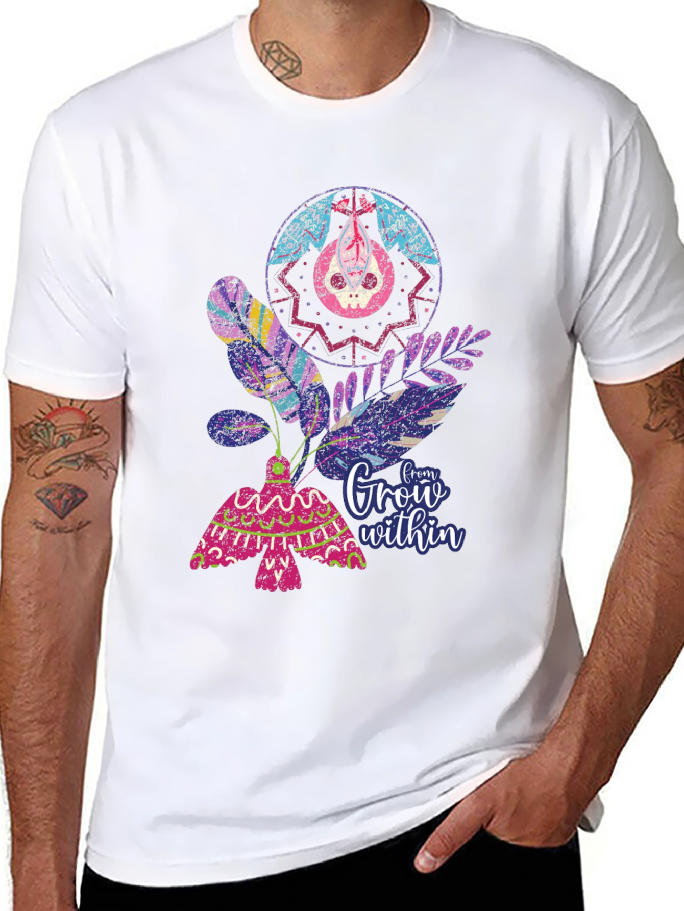 Unique Graphic T-Shirt - Grow Within Design