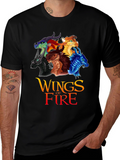 Wings of Fire Graphic Tee - Black Cotton T-Shirt