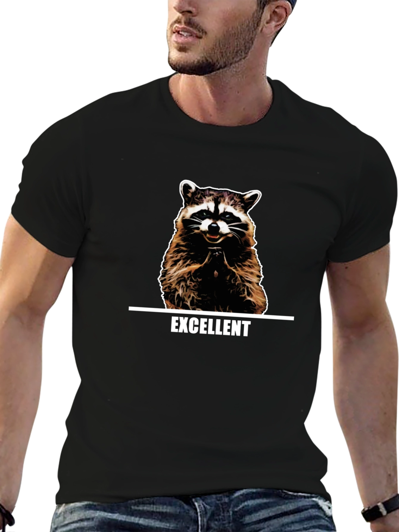 Excellent Raccoon Graphic T-Shirt