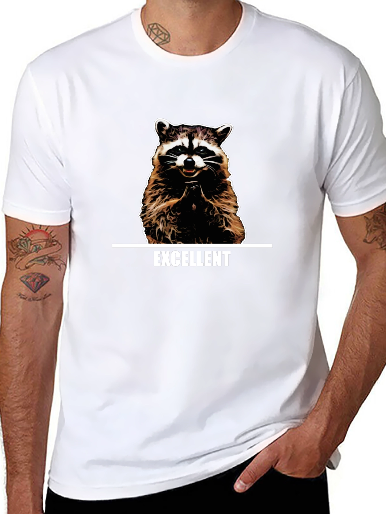 Excellent Raccoon Graphic T-Shirt