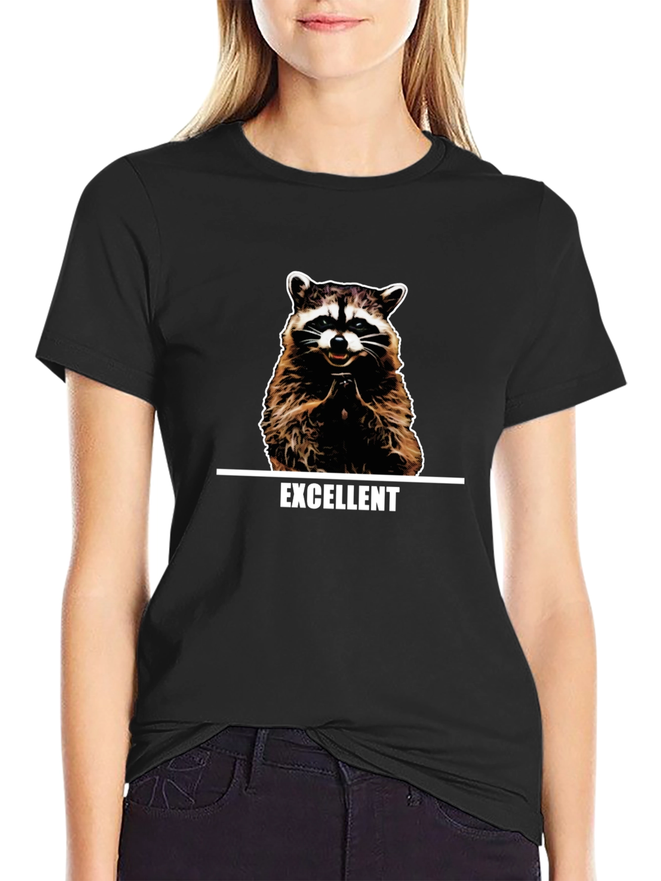 Excellent Raccoon Graphic T-Shirt