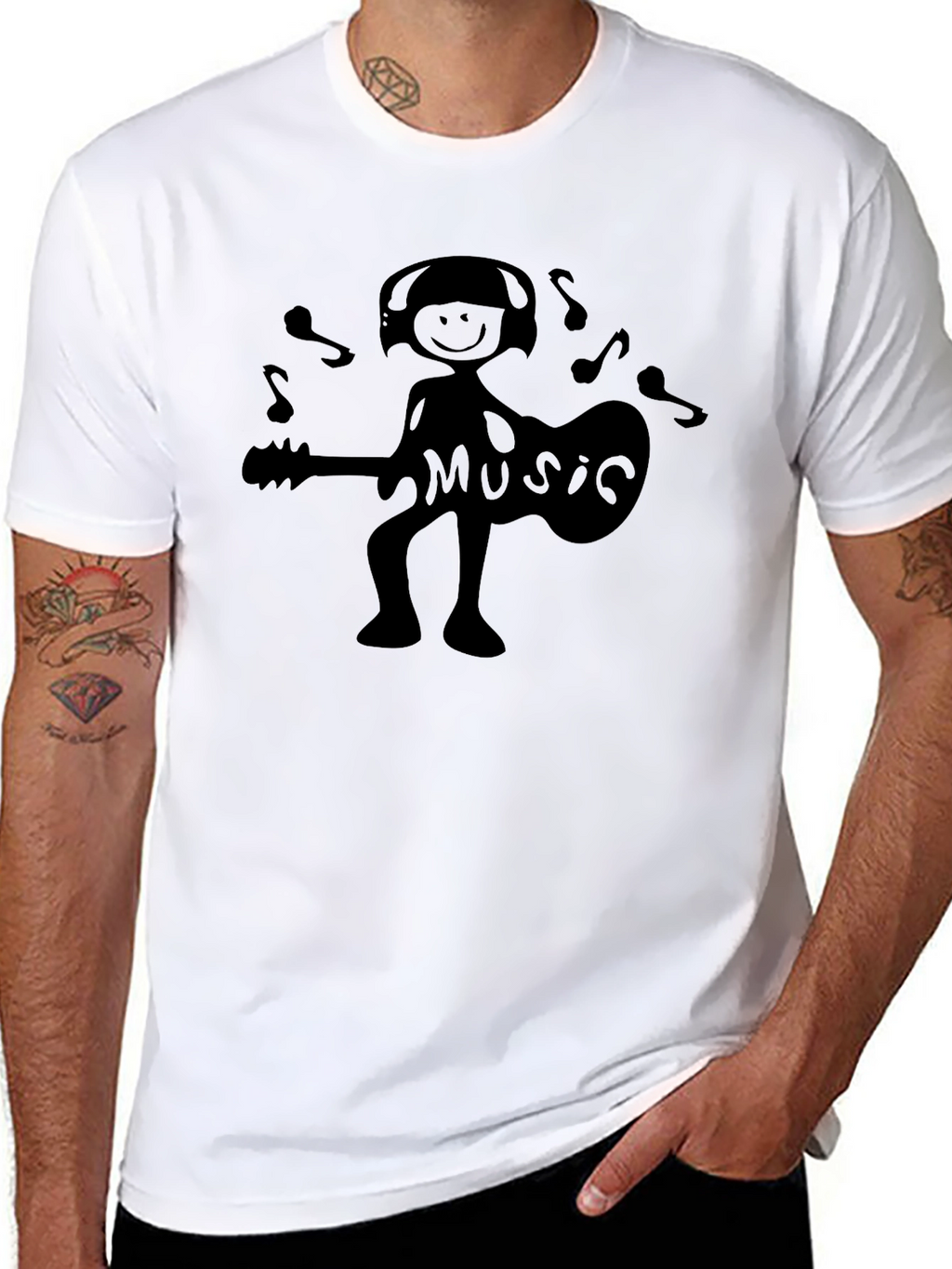 Music Lover Graphic Black T-Shirt