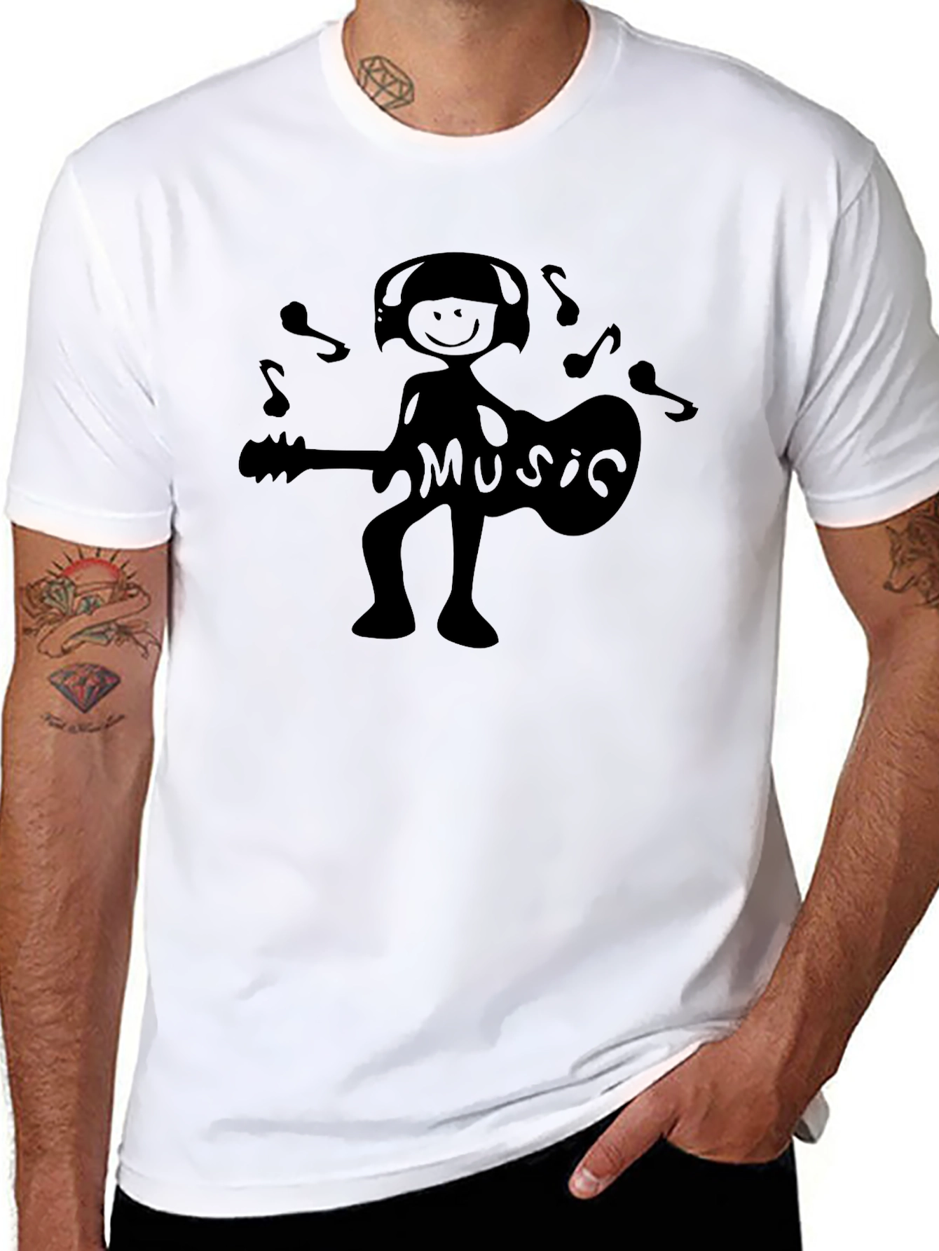 Music Lover Graphic Black T-Shirt