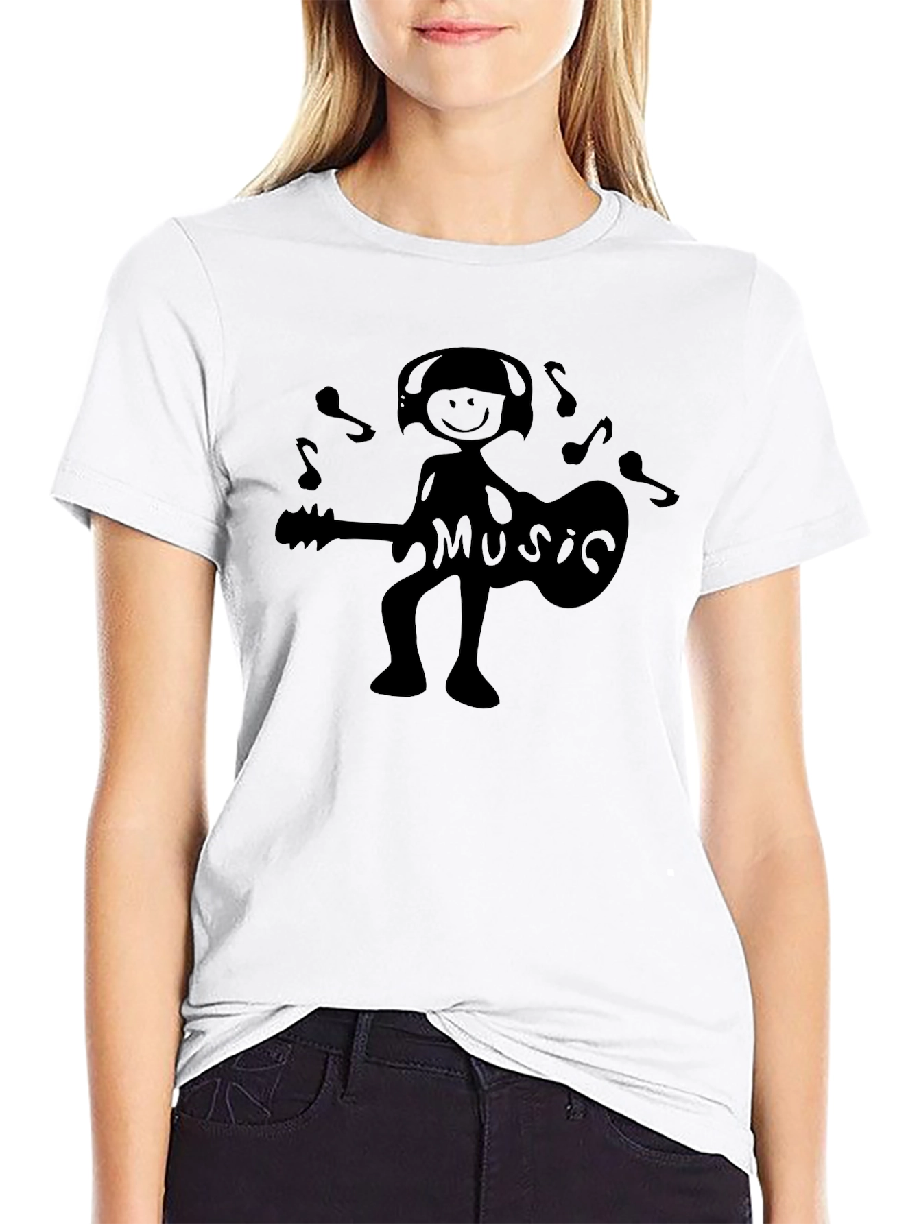 Music Lover Graphic Black T-Shirt