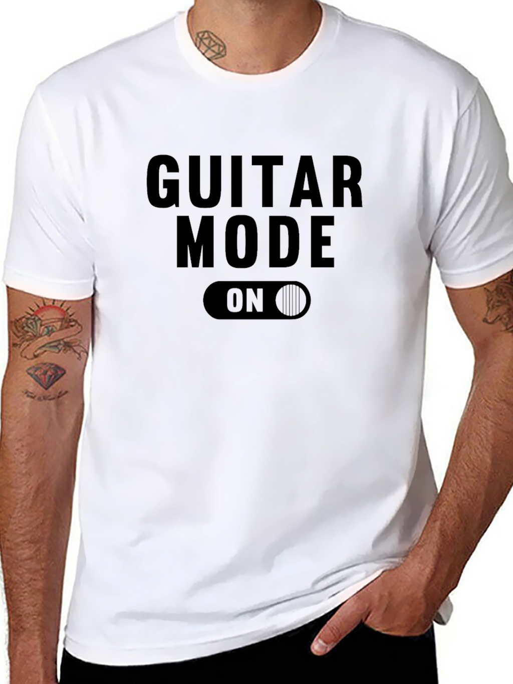 Guitar Mode On Black Graphic Tee