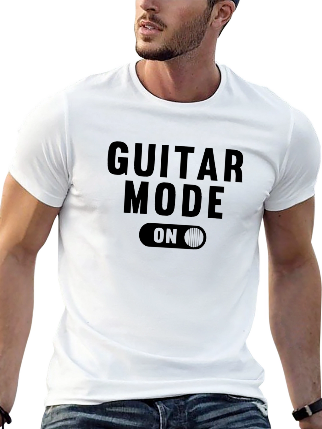 Guitar Mode On Black Graphic Tee