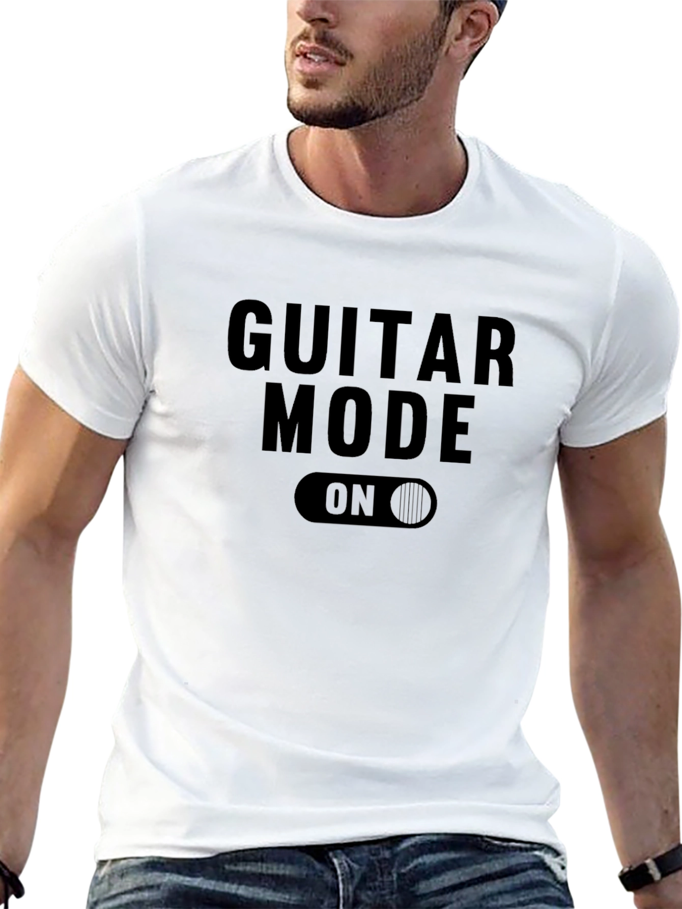 Guitar Mode On Black Graphic Tee