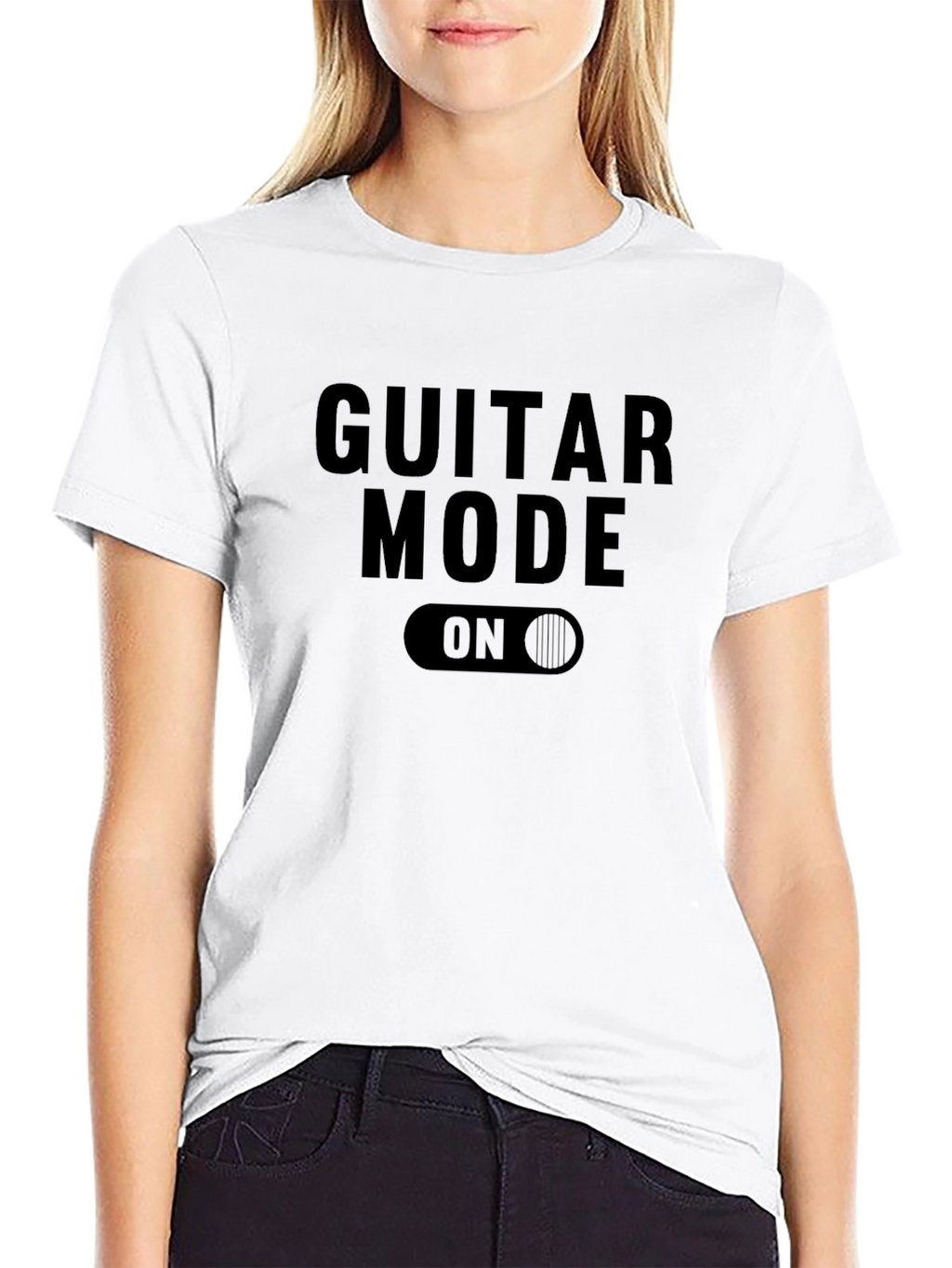 Guitar Mode On Black Graphic Tee