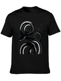 Abstract Snake Graphic Tee - Black Cotton Comfort