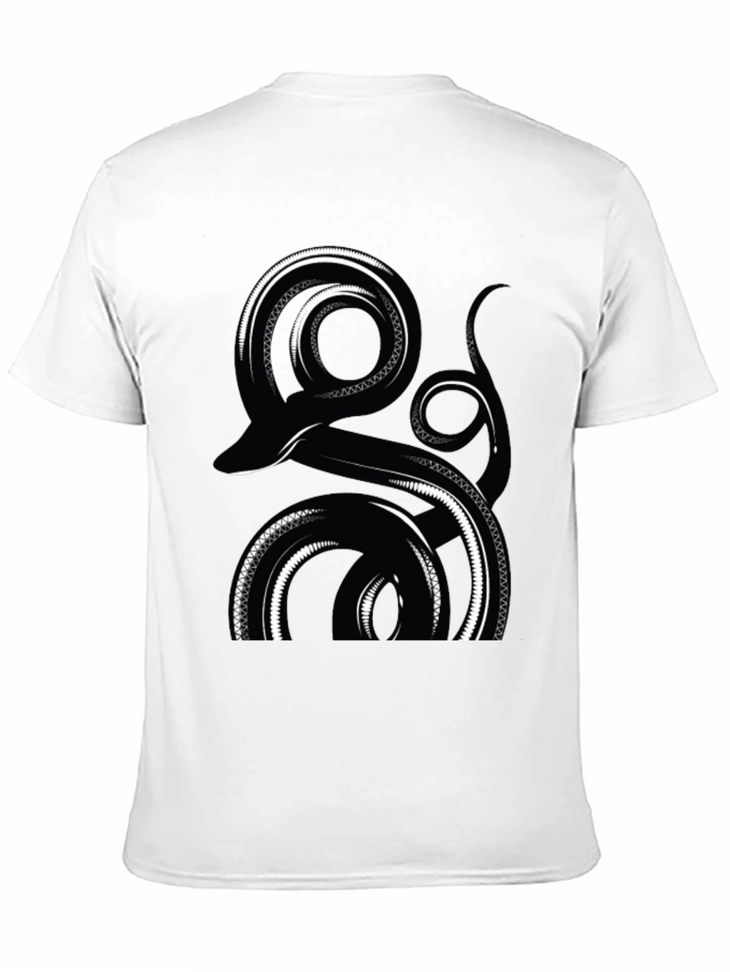 Abstract Snake Graphic Tee - Black Cotton Comfort