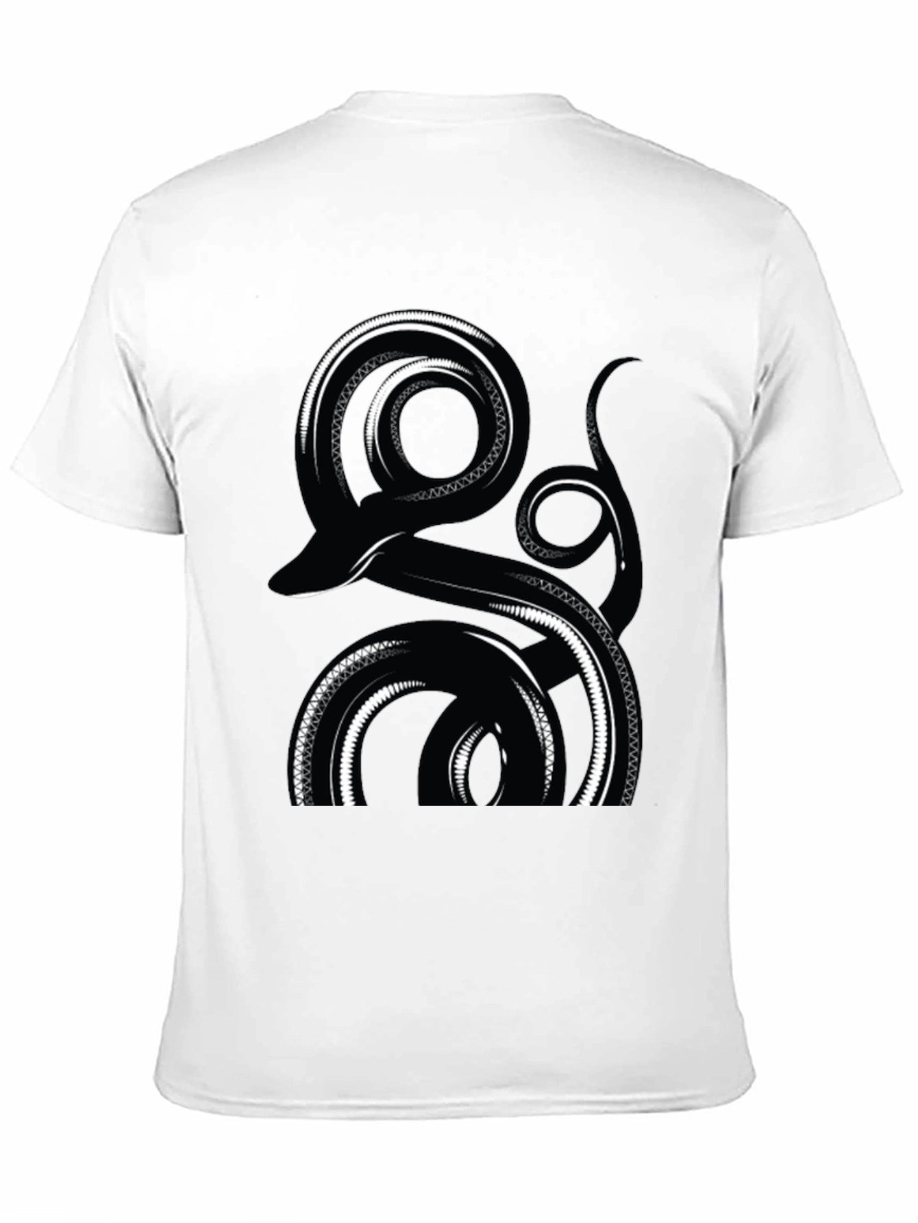 Abstract Snake Graphic Tee - Black Cotton Comfort