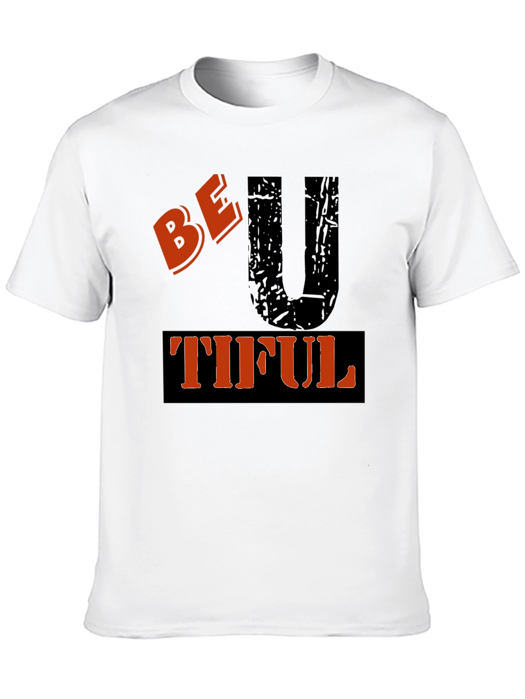 Be U Tiful Graphic Tee - Black Casual T-Shirt