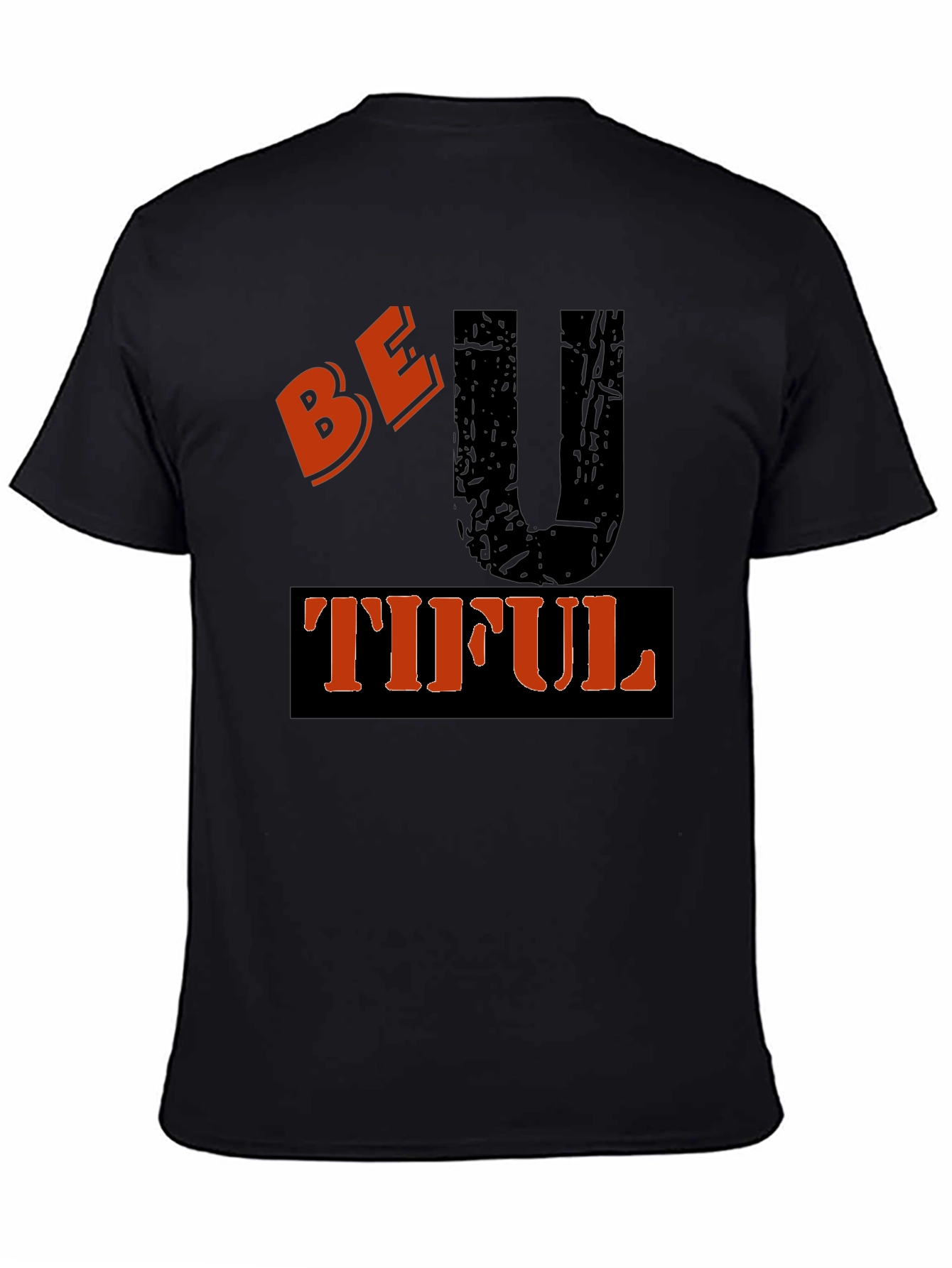 Be U Tiful Graphic Tee - Black Casual T-Shirt