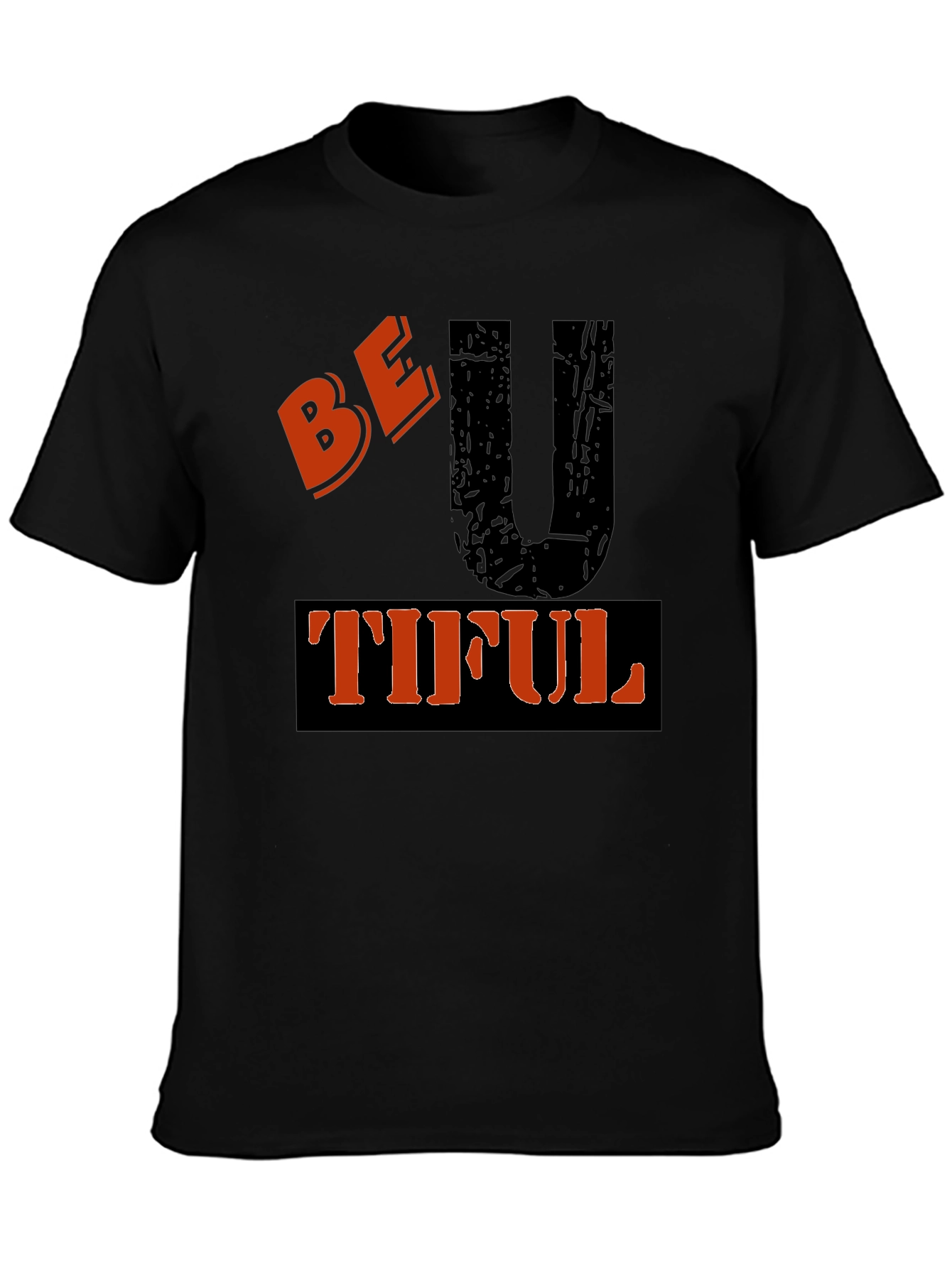 Be U Tiful Graphic Tee - Black Casual T-Shirt