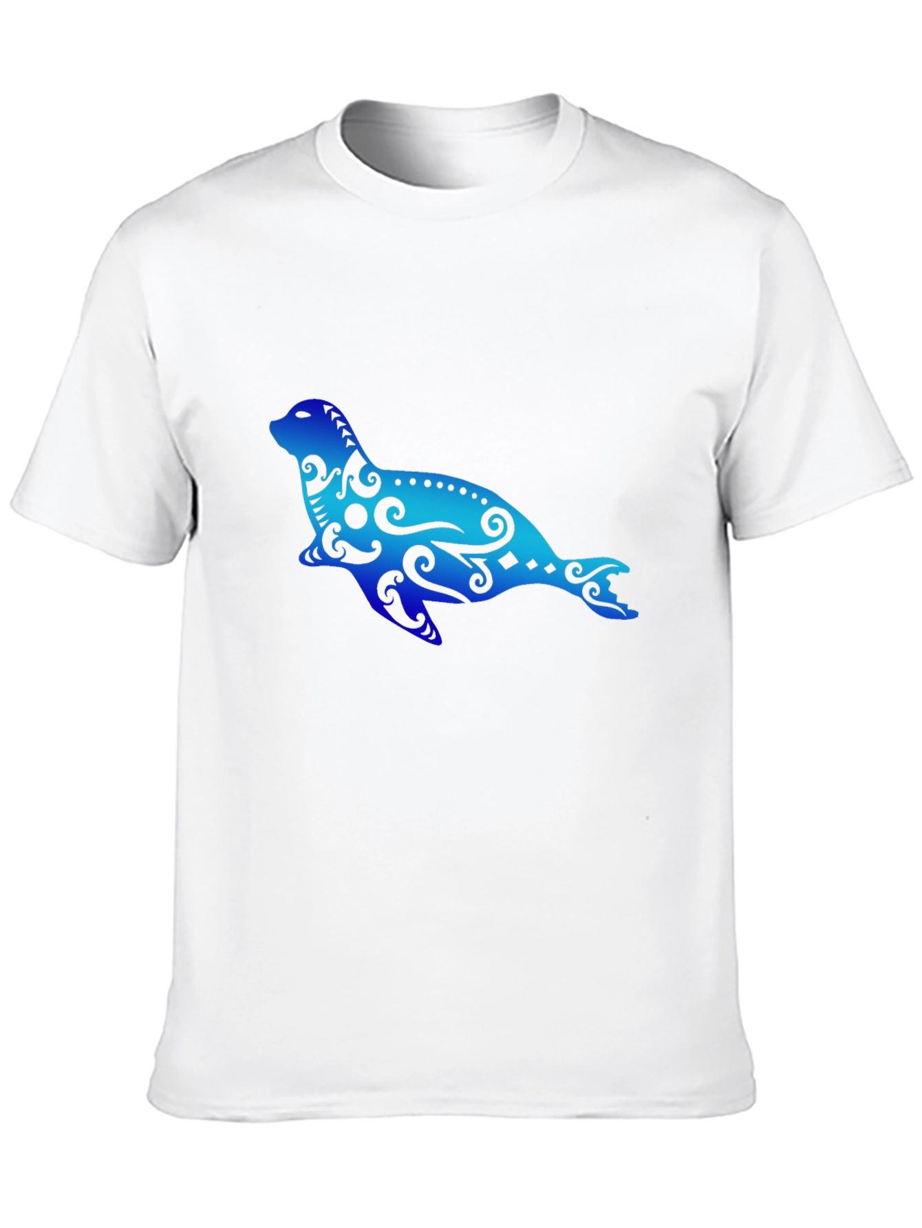 Seal Tribal Art Graphic T-Shirt - Black