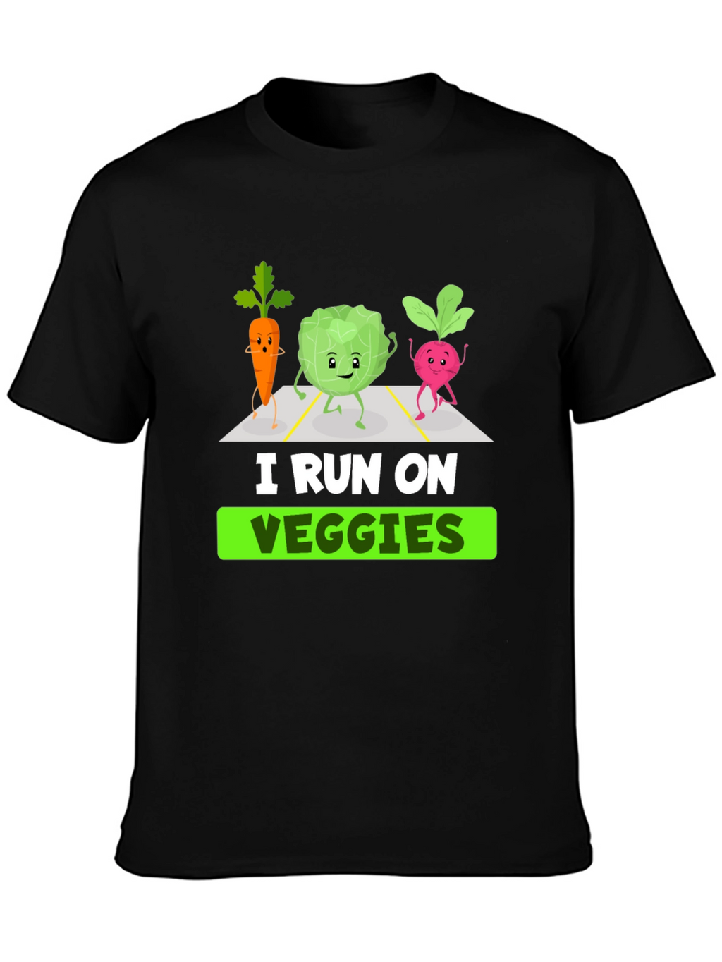 I Run On Veggies T-Shirt - Funny Vegan Tee
