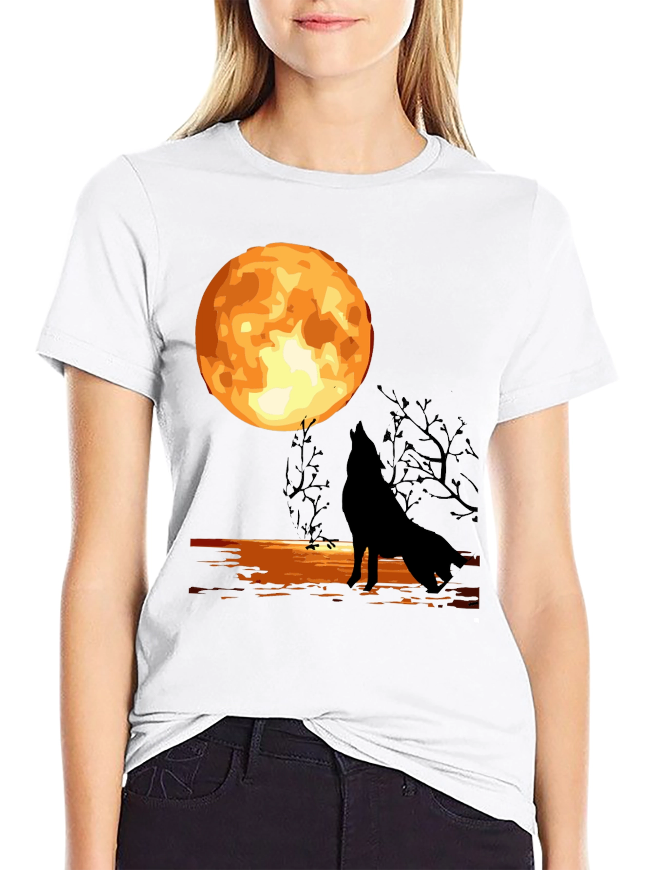 Wolf Moon Graphic T-Shirt - Black
