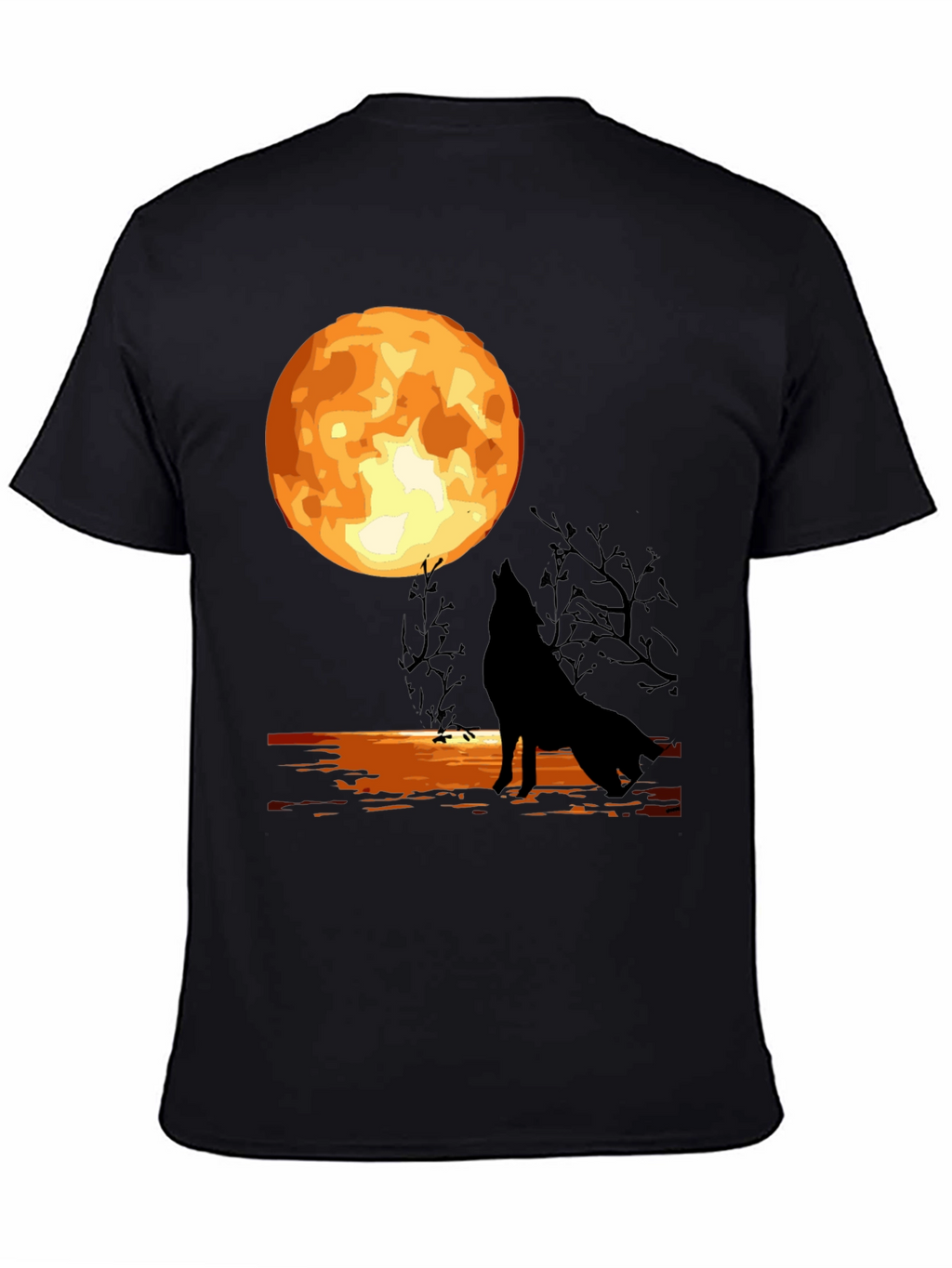 Wolf Moon Graphic T-Shirt - Black