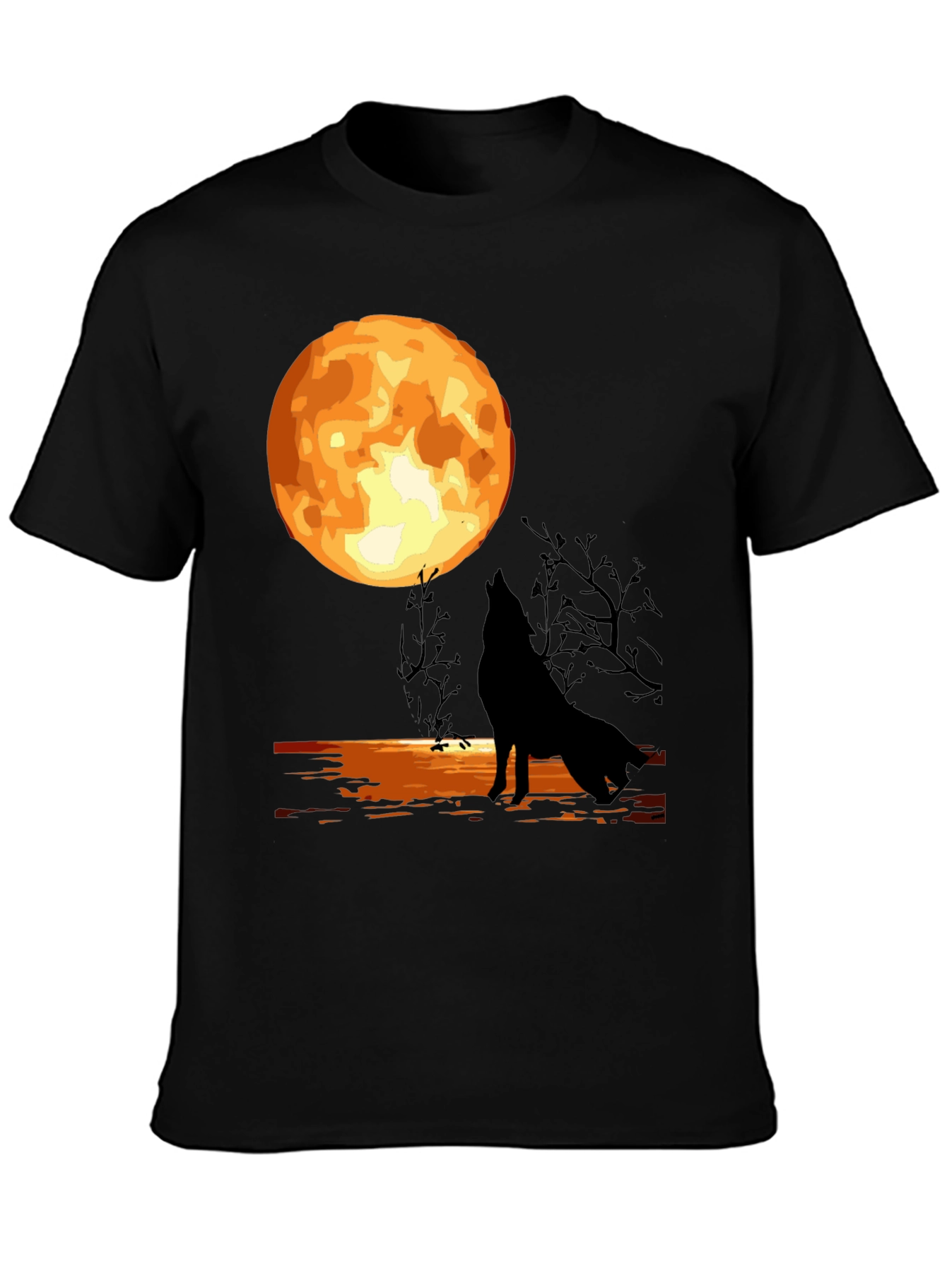 Wolf Moon Graphic T-Shirt - Black