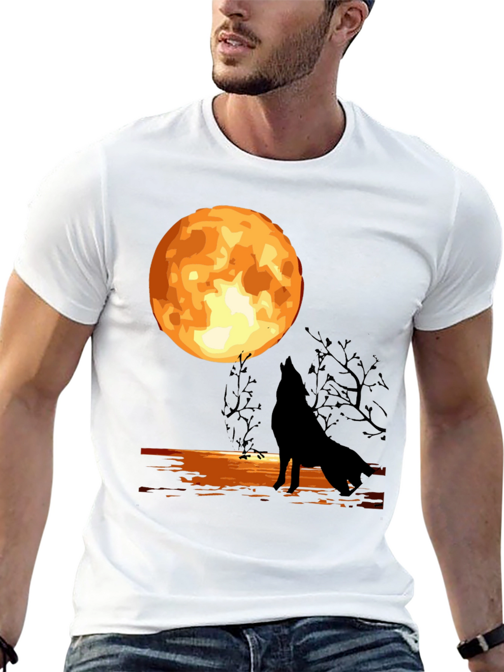 Wolf Moon Graphic T-Shirt - Black