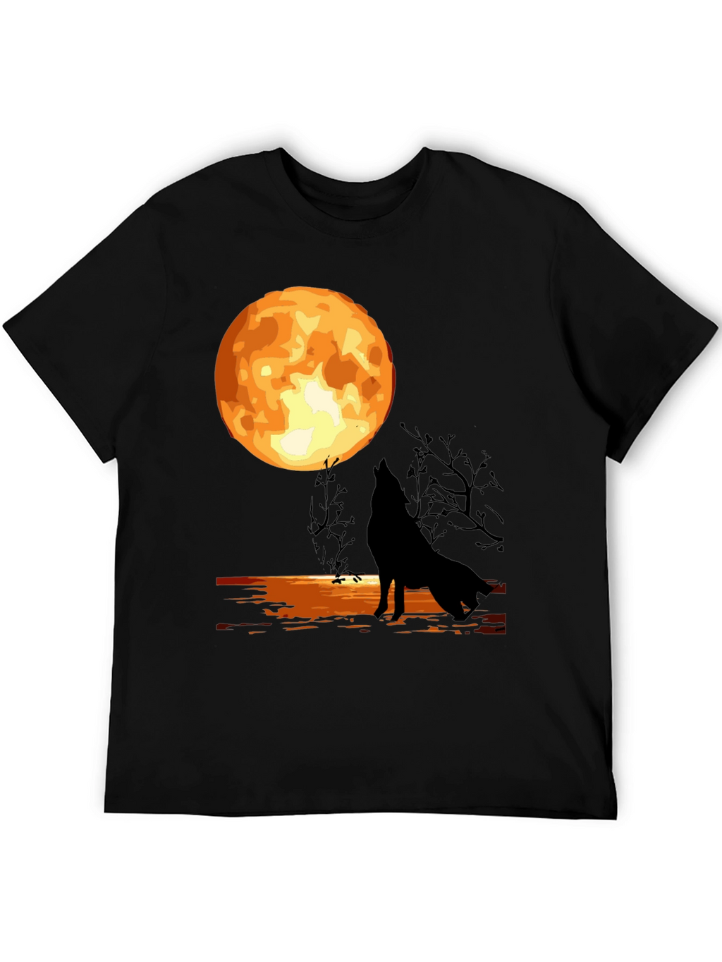 Wolf Moon Graphic T-Shirt - Black
