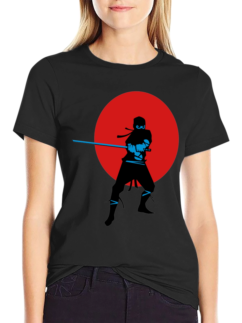 Ninja Silhouette Graphic Tee - Red Moon Design