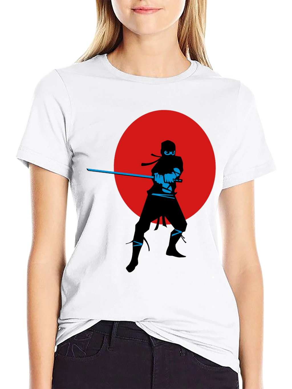 Ninja Silhouette Graphic Tee - Red Moon Design