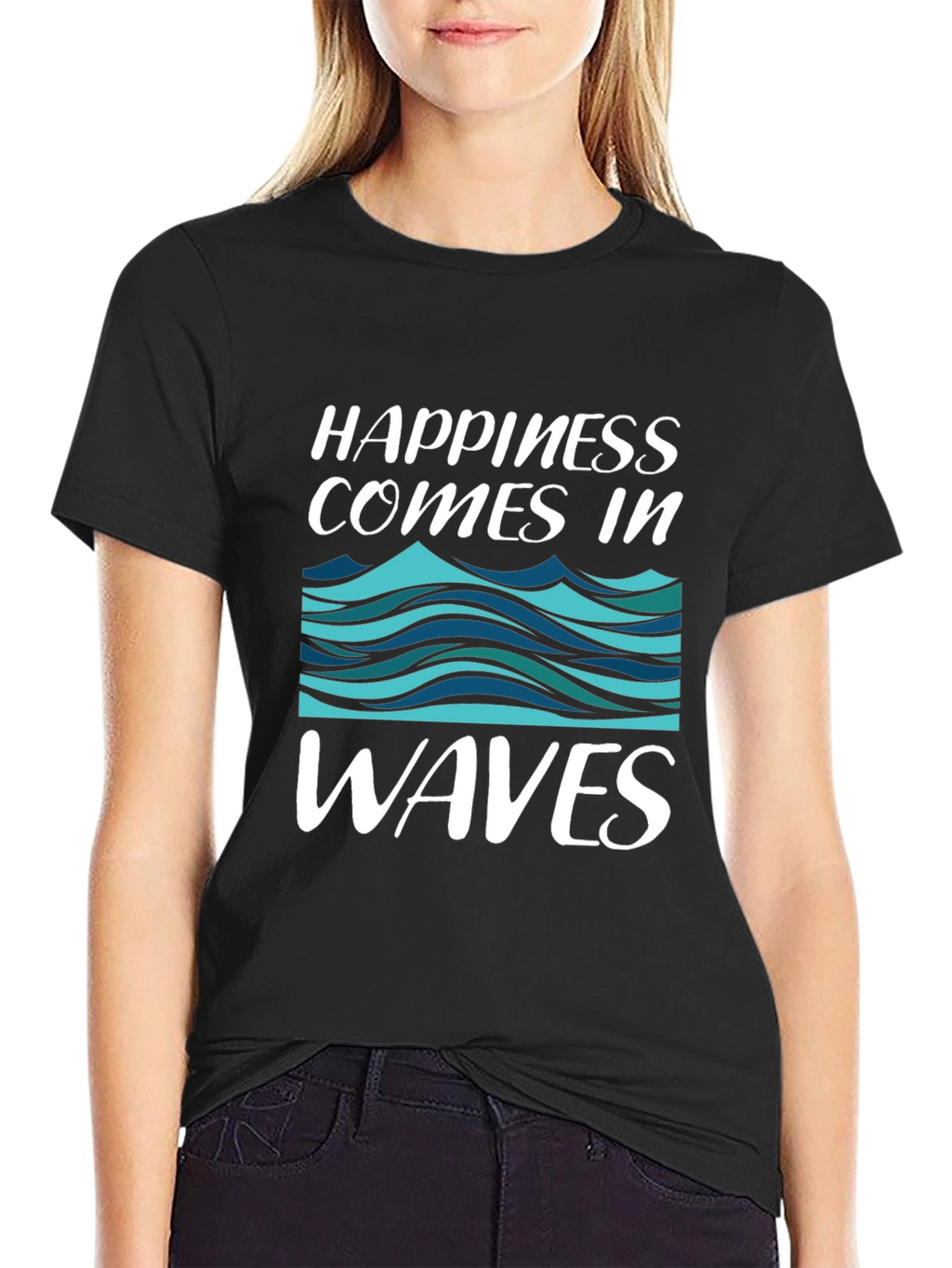 Happiness Comes In Waves Graphic T-Shirt
