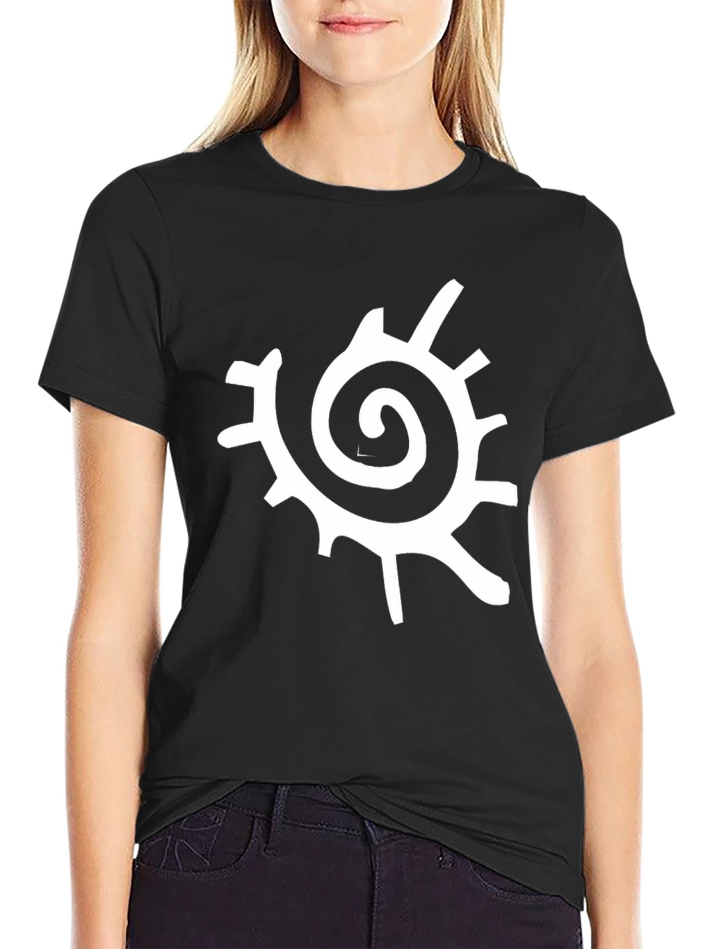 Spiral Sun Graphic Black T-Shirt