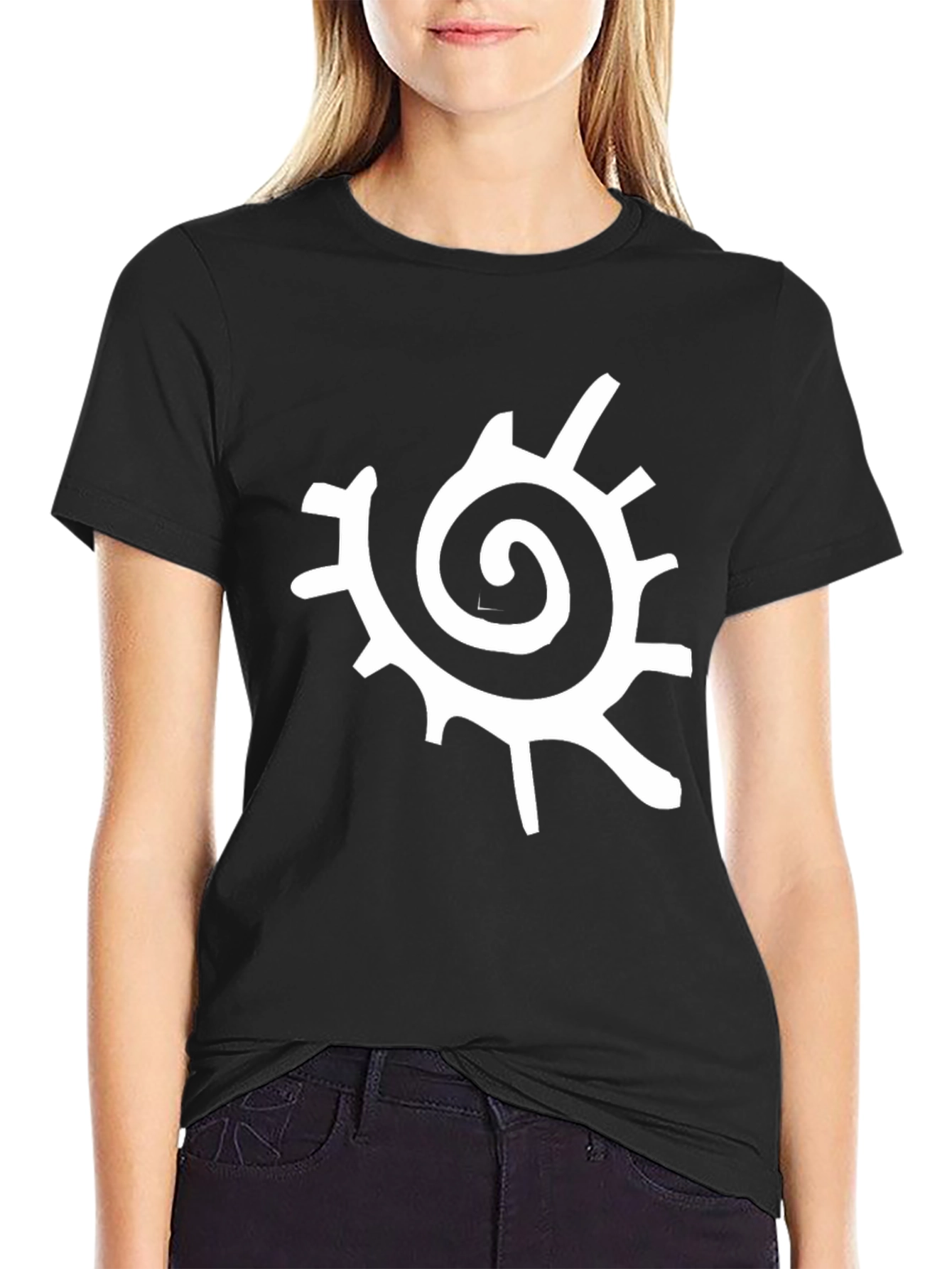Spiral Sun Graphic Black T-Shirt