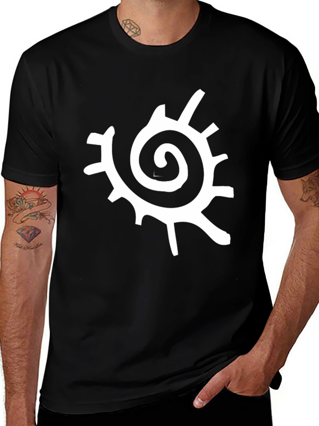 Spiral Sun Graphic Black T-Shirt