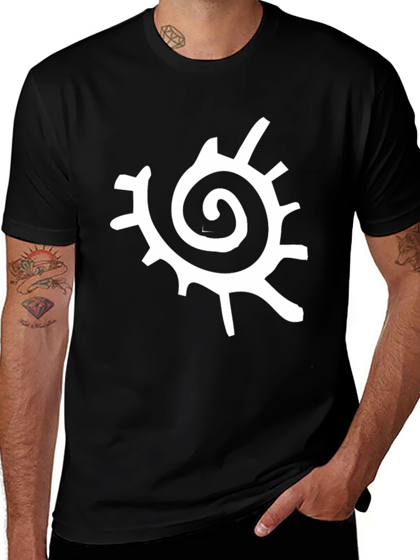 Spiral Sun Graphic Black T-Shirt