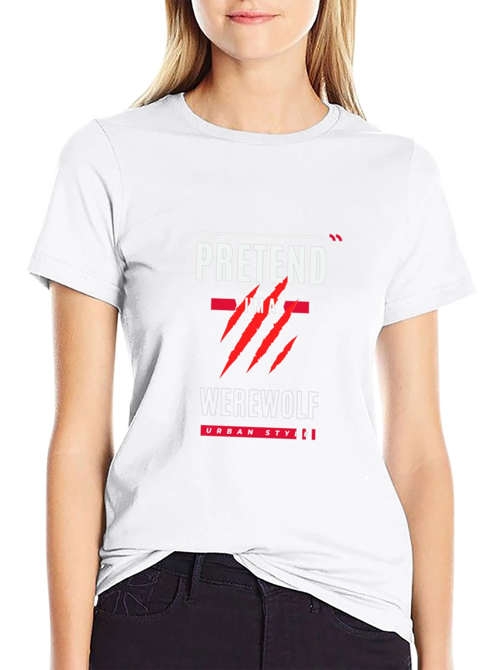 Pretend Im A Werewolf Black T-Shirt