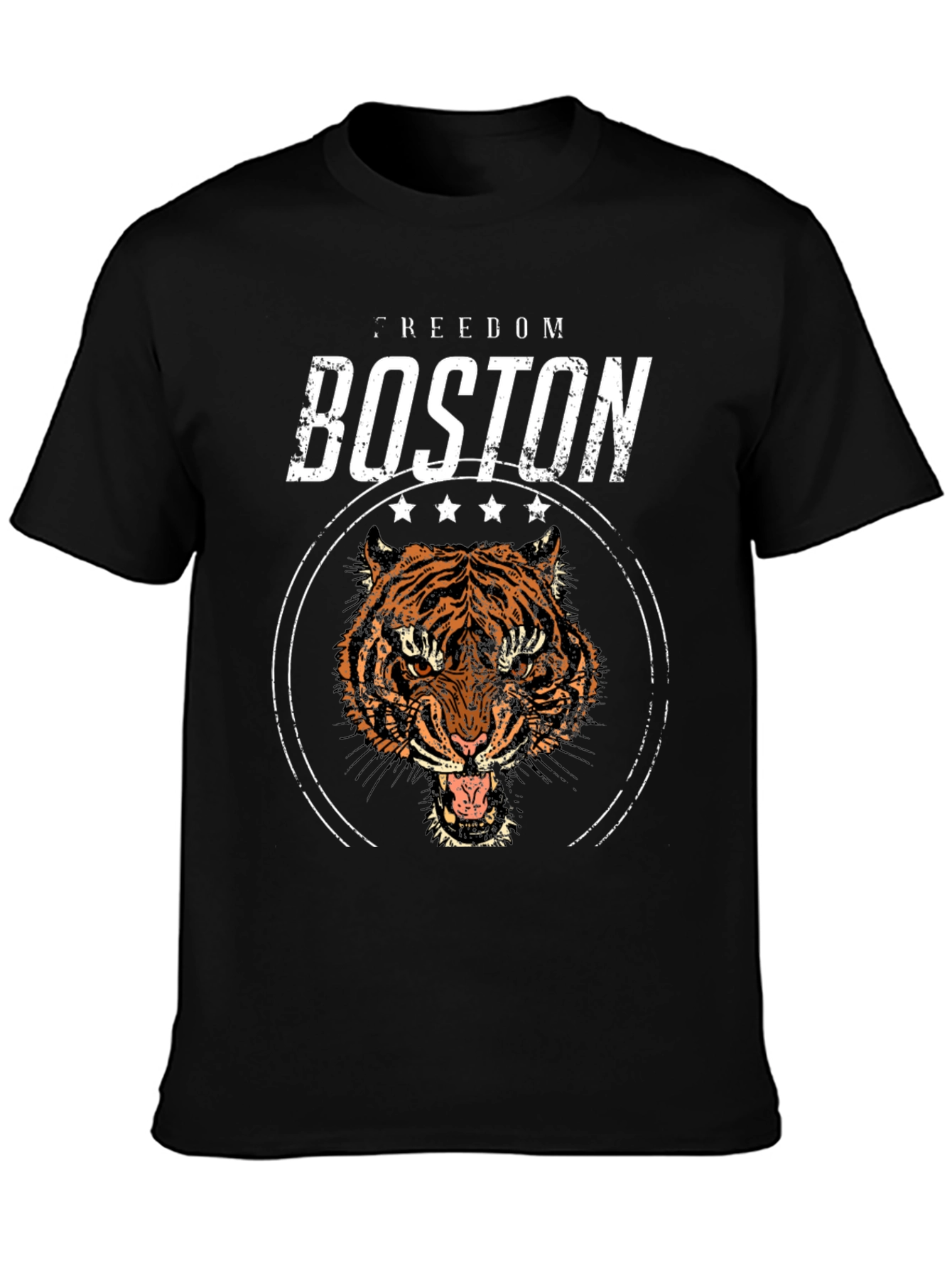 Boston Freedom Tiger Graphic Black T-Shirt