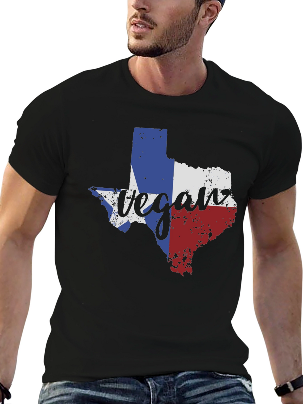 Texas Vegan T-Shirt State Pride Vegetarian Tee