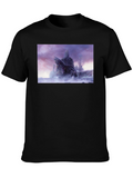 Black T-Shirt with Snowy Landscape Graphic