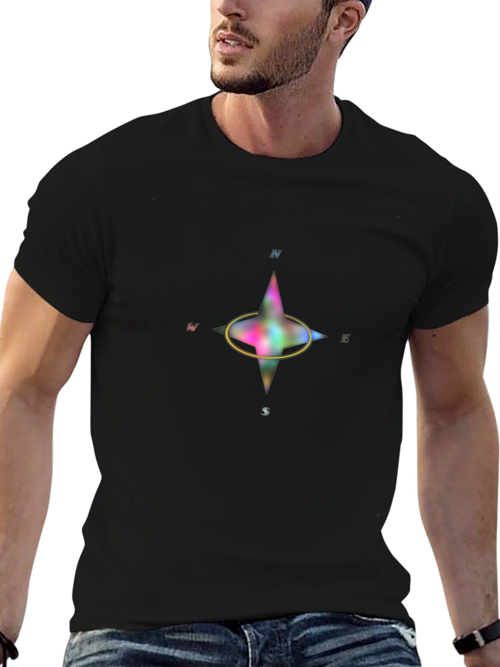 Compass Graphic T-Shirt - Black Casual Wear