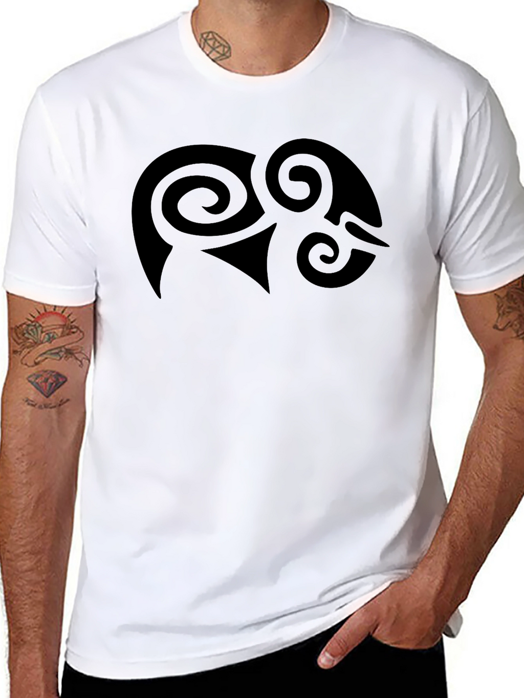 Abstract Graphic Black Cotton T-Shirt