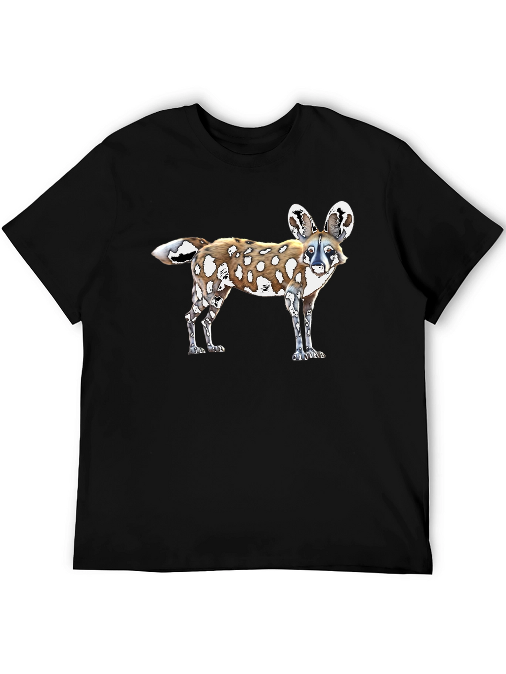 African Wild Dog Graphic Tee - Black