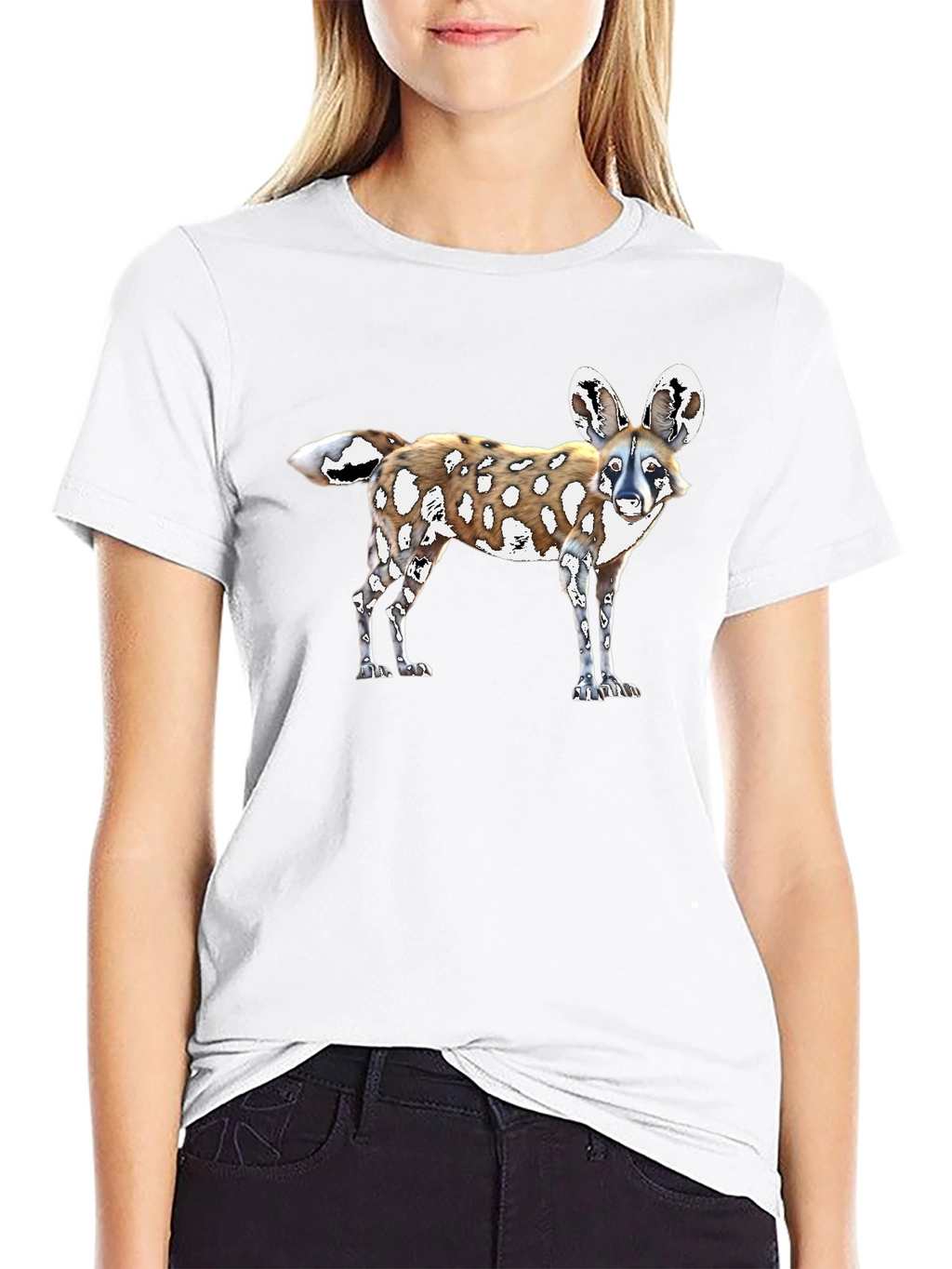 African Wild Dog Graphic Tee - Black