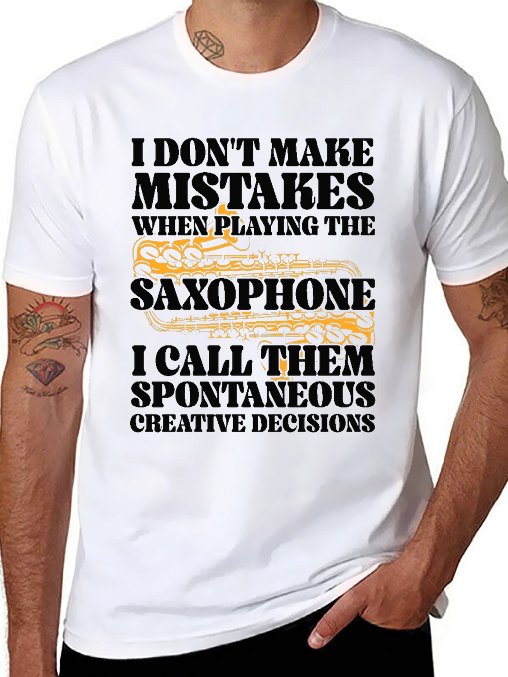 Saxophone Player T-Shirt: Spontaneous Creative Decisions