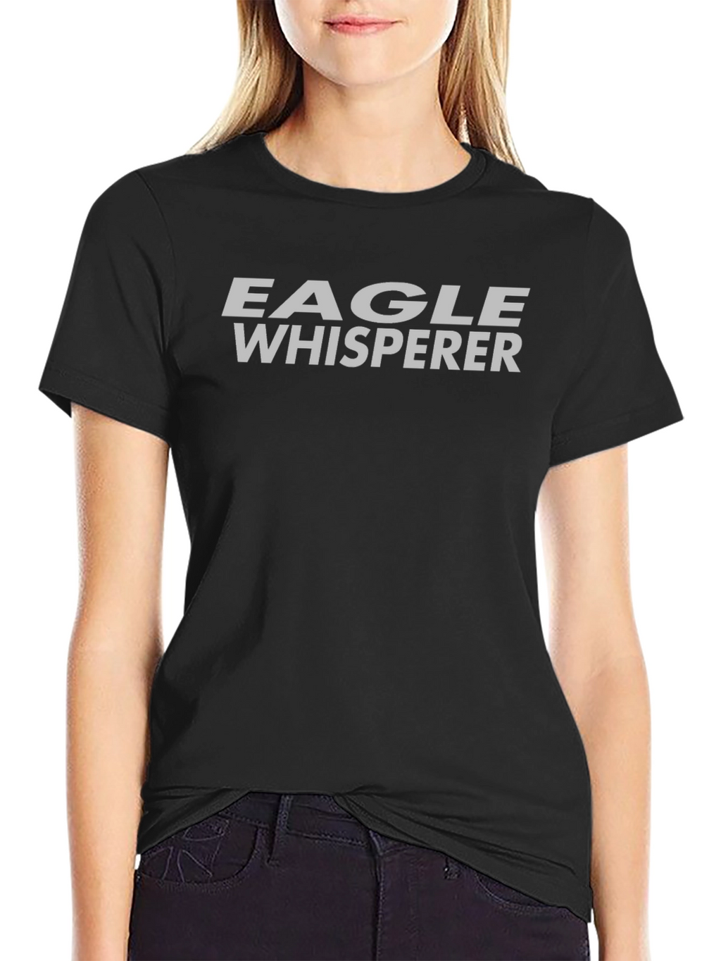 Eagle Whisperer Graphic Tee - Black Cotton T-Shirt