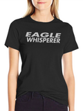 Eagle Whisperer Graphic Tee - Black Cotton T-Shirt