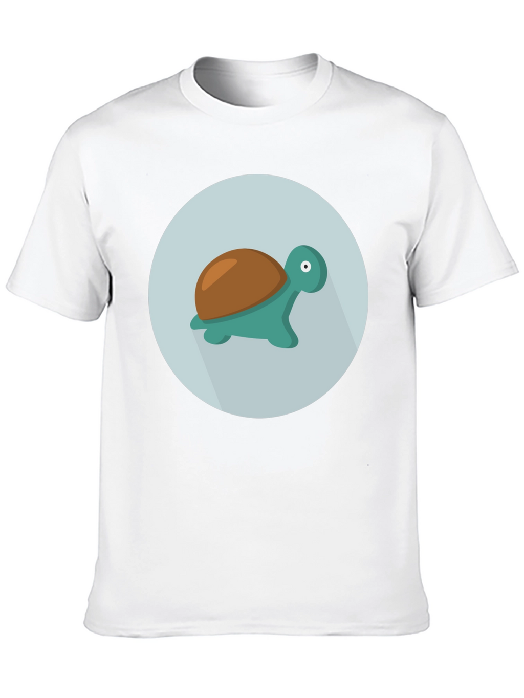 Cute Turtle Graphic Tee - Black Cotton Blend