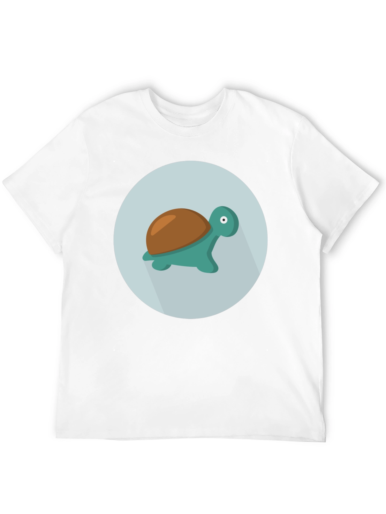 Cute Turtle Graphic Tee - Black Cotton Blend