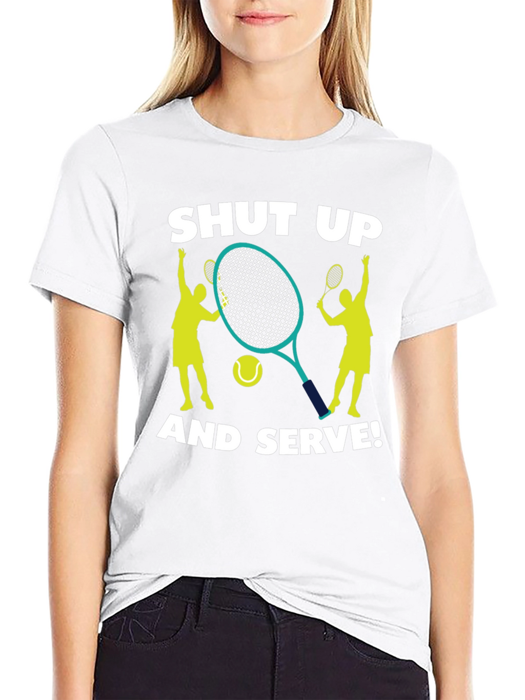 Shut Up and Serve! Graphic Tennis T-Shirt