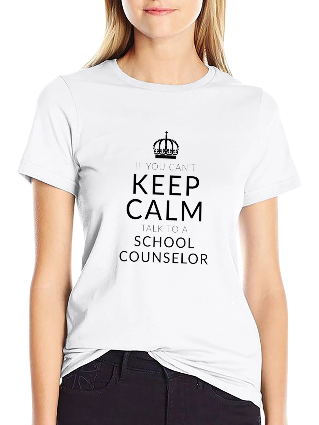 Keep Calm School Counselor Black T-Shirt